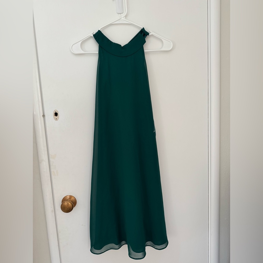 Elegant Green Halter Dress